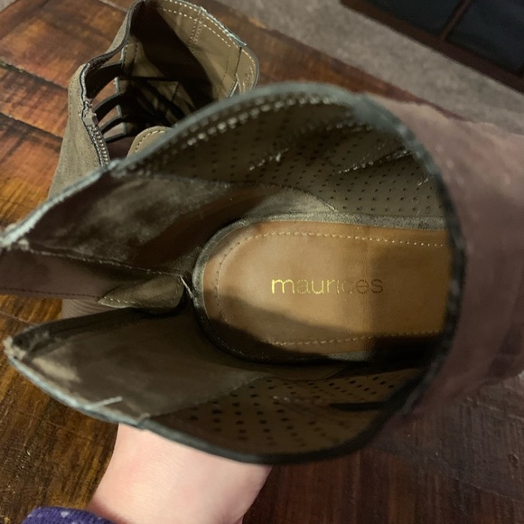 Open toe zip-up grey metallic block heels - Picture 5 of 6